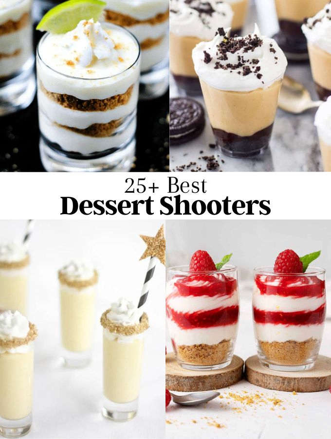 4 images of dessert shooters collection.