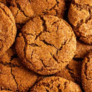 Top of gingersnap cookies.