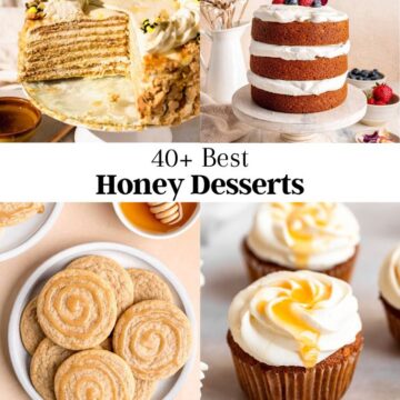 Image of 4 honey desserts photos.