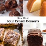 Image of 4 sour cream desserts photos.