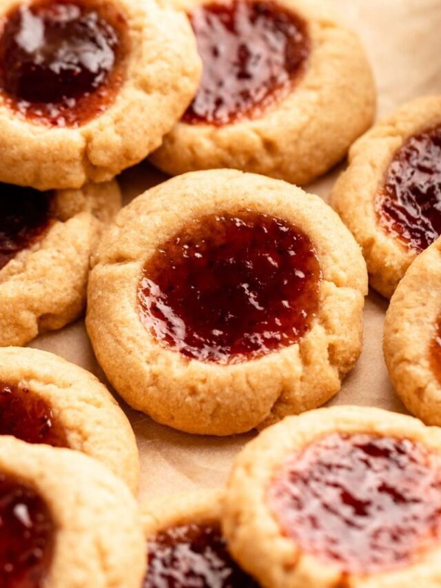 Soft Peanut Butter Thumbprint Cookies