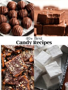Image of 4 candy desserts photos.
