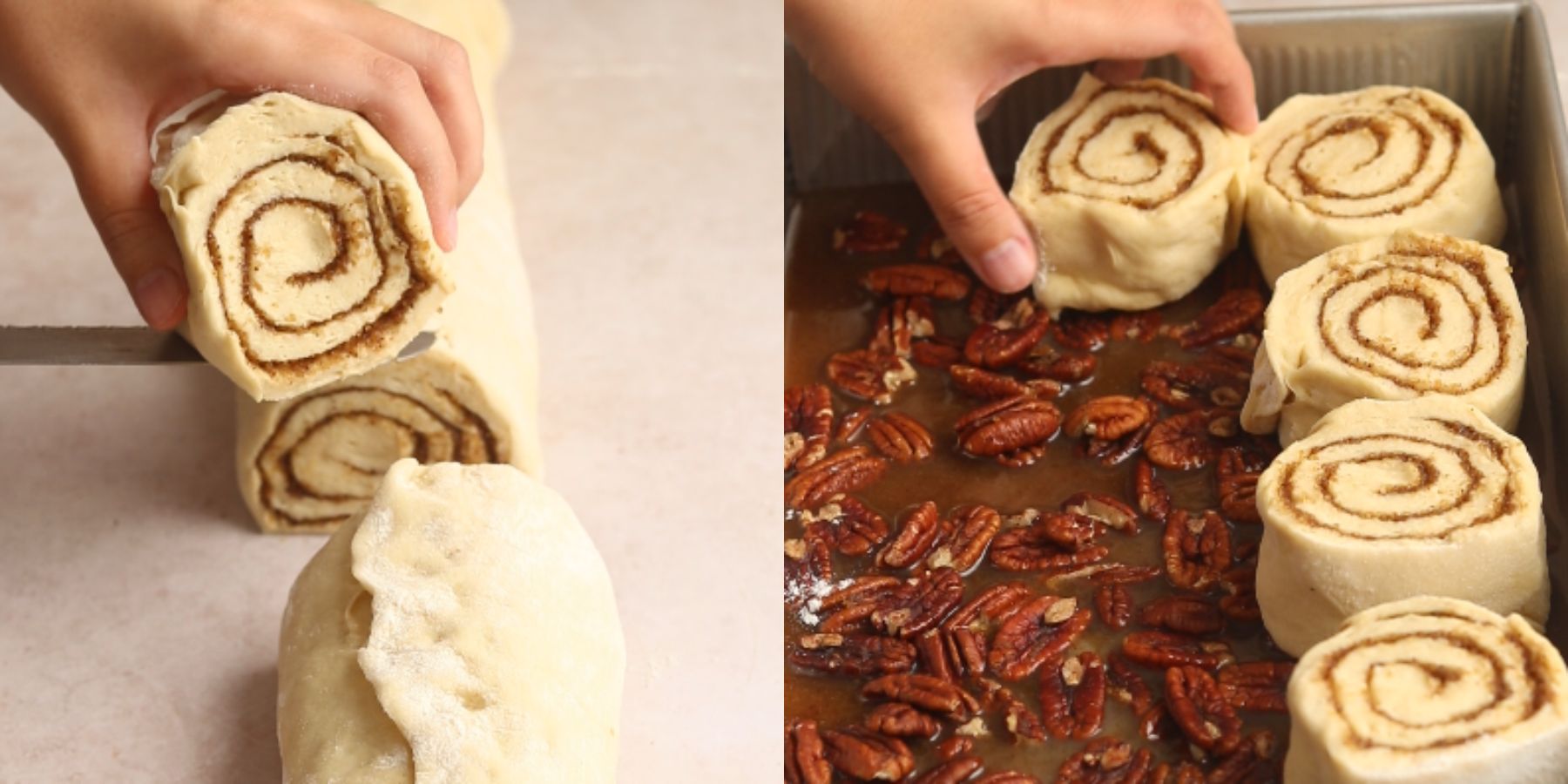 Sticky buns process shots.