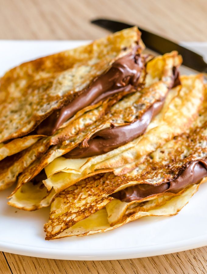 Crepes filled with nutella.
