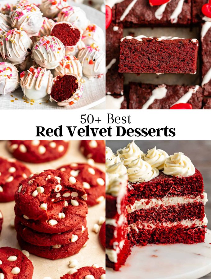 Image of 4 Red Velvet Desserts photos.