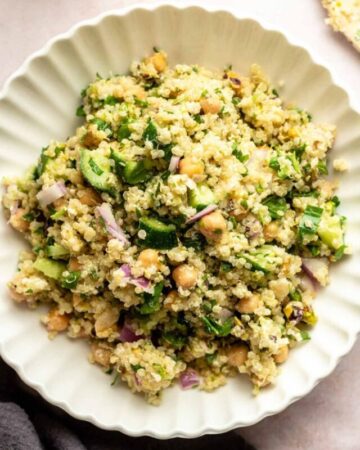 Plate with Jennifer Aniston salad.