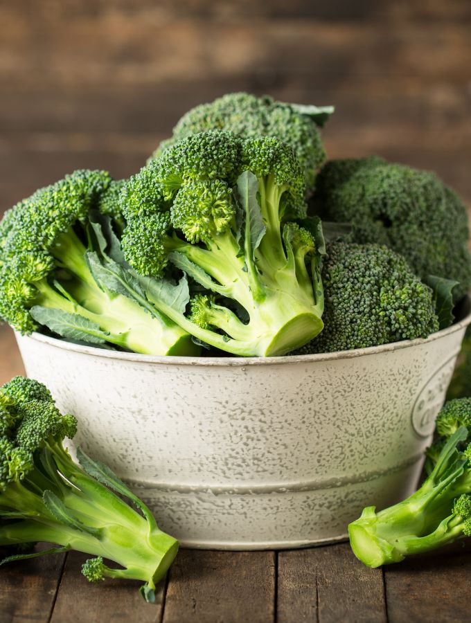 Broccoli in a large bowl.