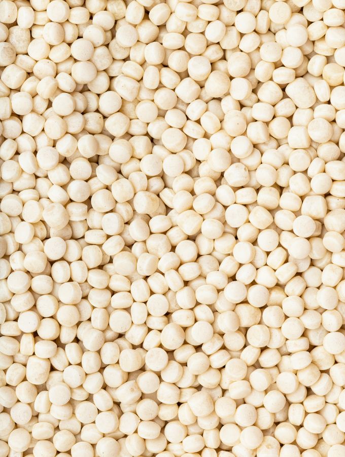 Pile of pearl couscous.