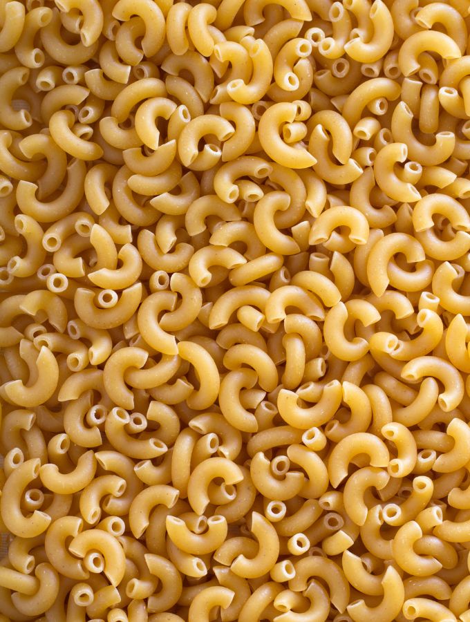 Top of small elbow macaroni.