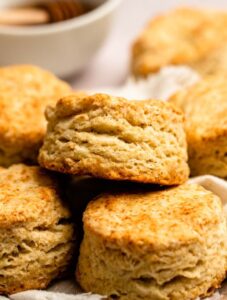 Pile of 3 ingredient biscuits.