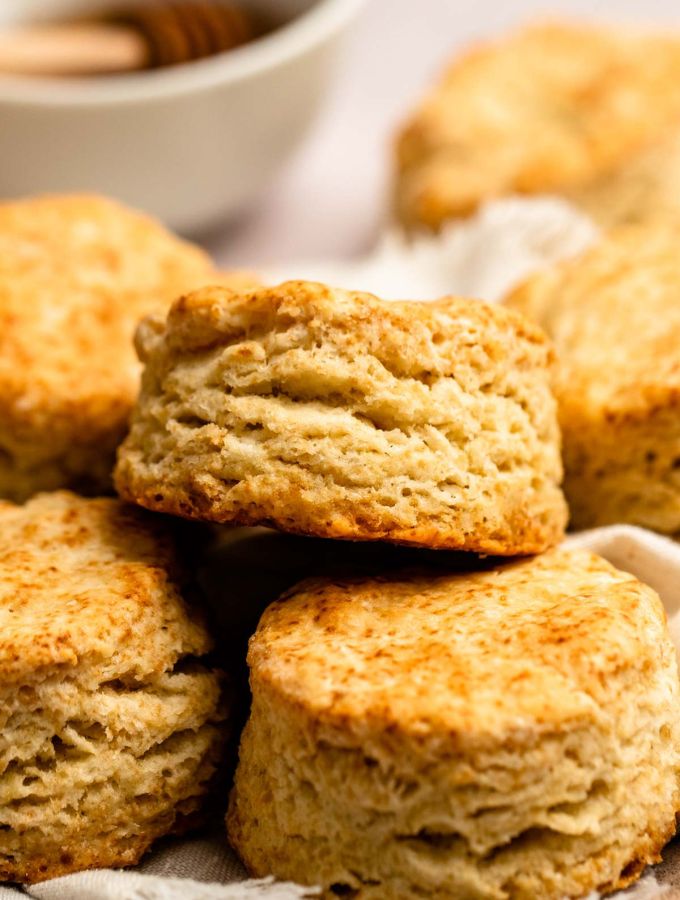 Pile of 3 ingredient biscuits.