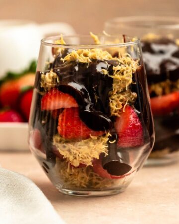 Two Dubai strawberry cups.