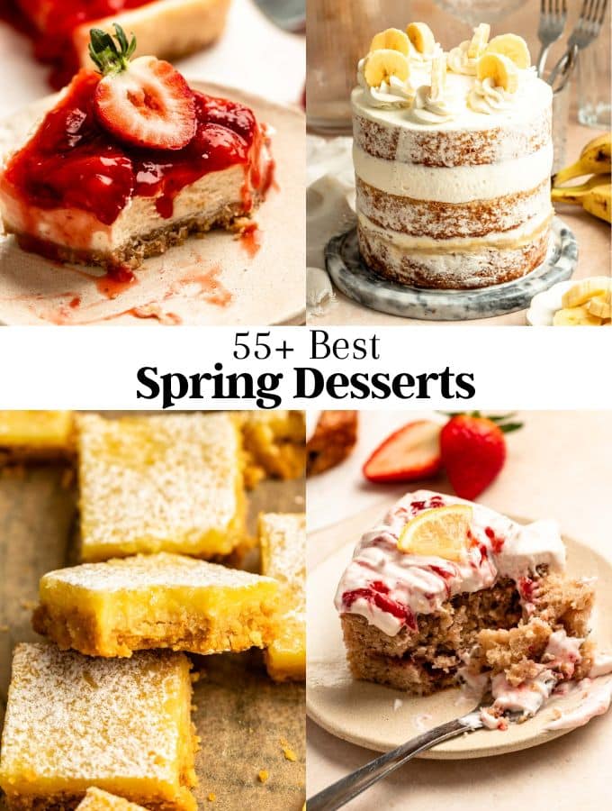 Image of 4 spring desserts photos.