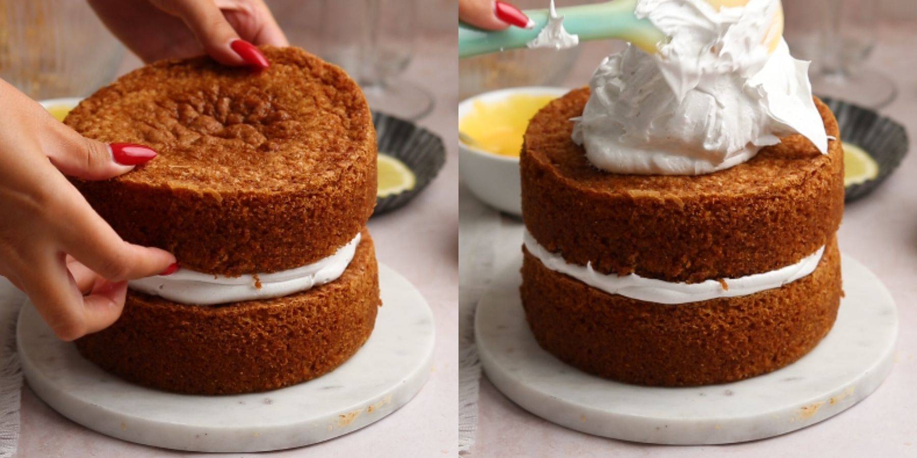 Cake process shots.