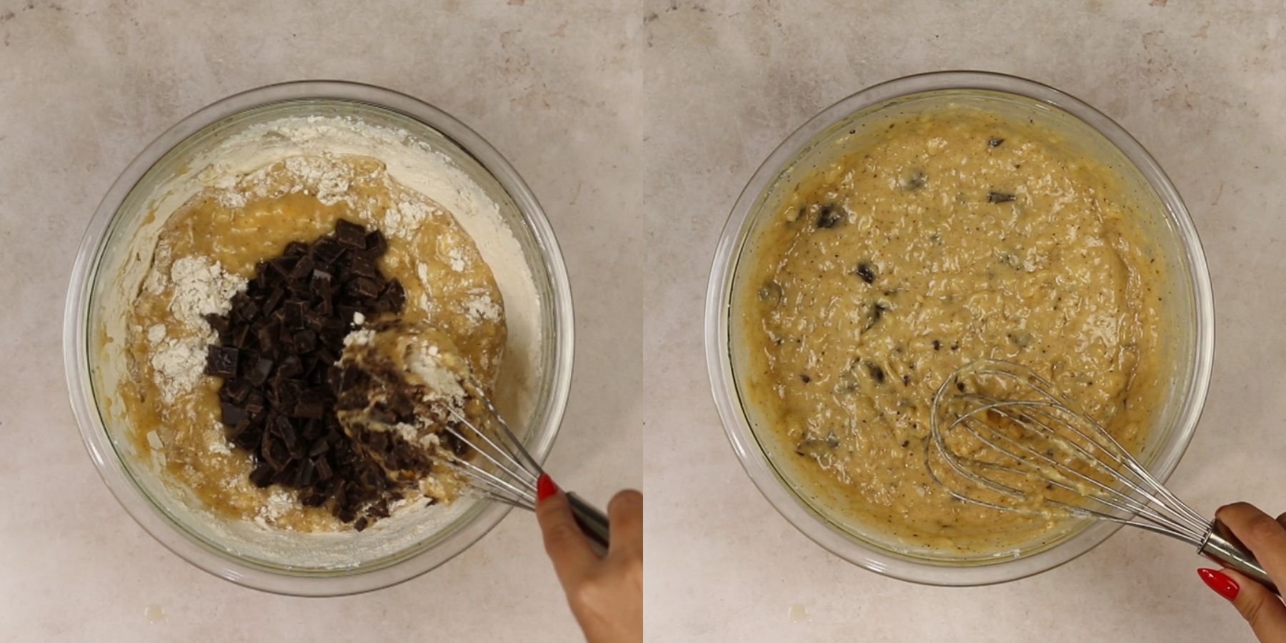 Banana bread process shots.