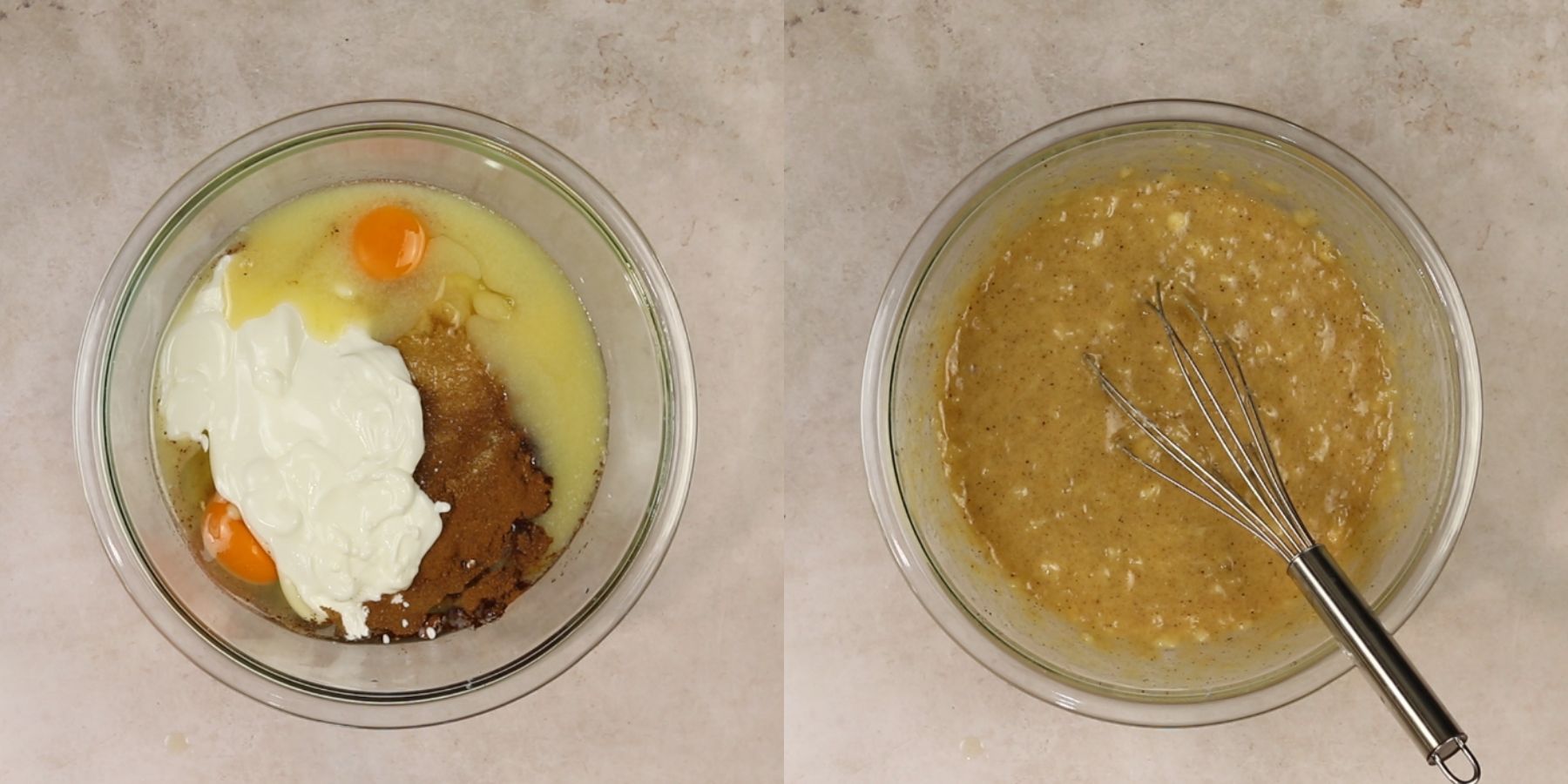 Banana bread process shots.