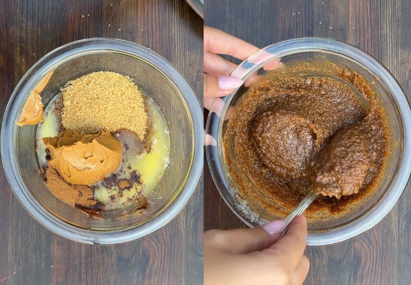 Cinnamon rolls process shots.