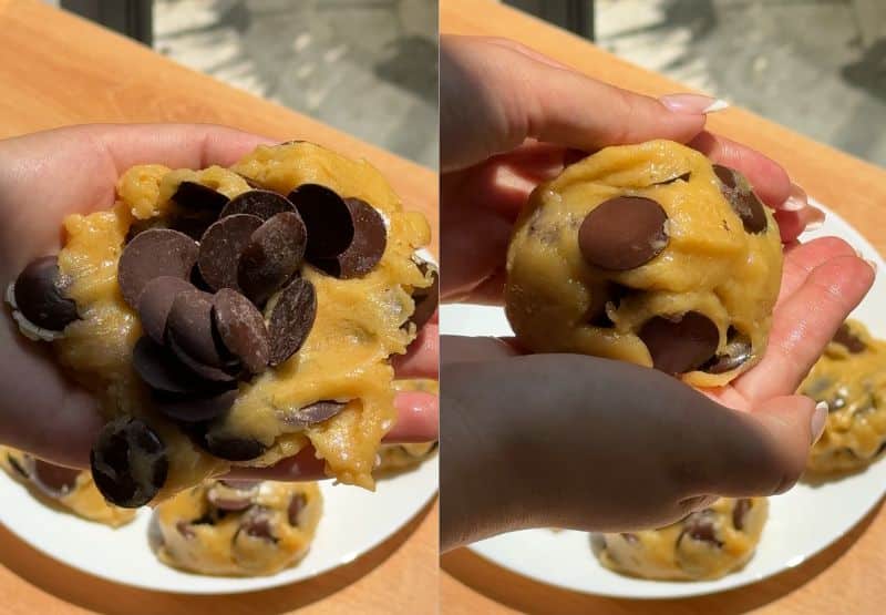 Scoopable cookies process shots.
