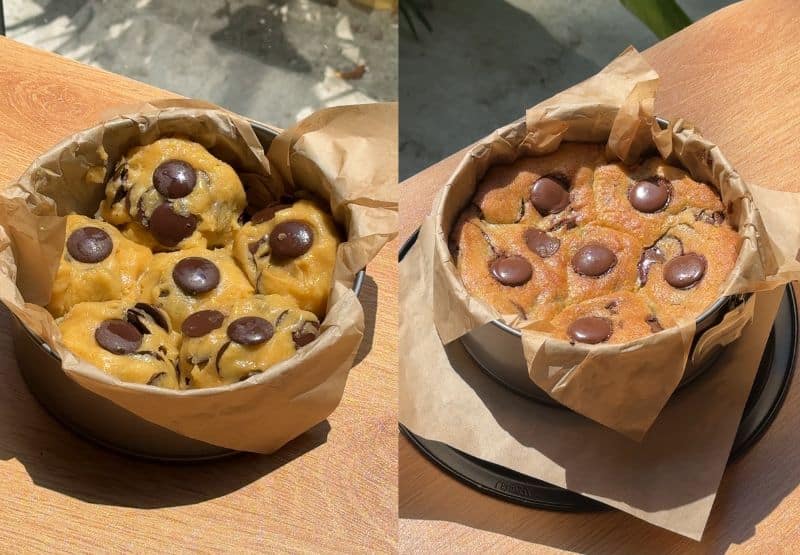 Scoopable cookies process shots.